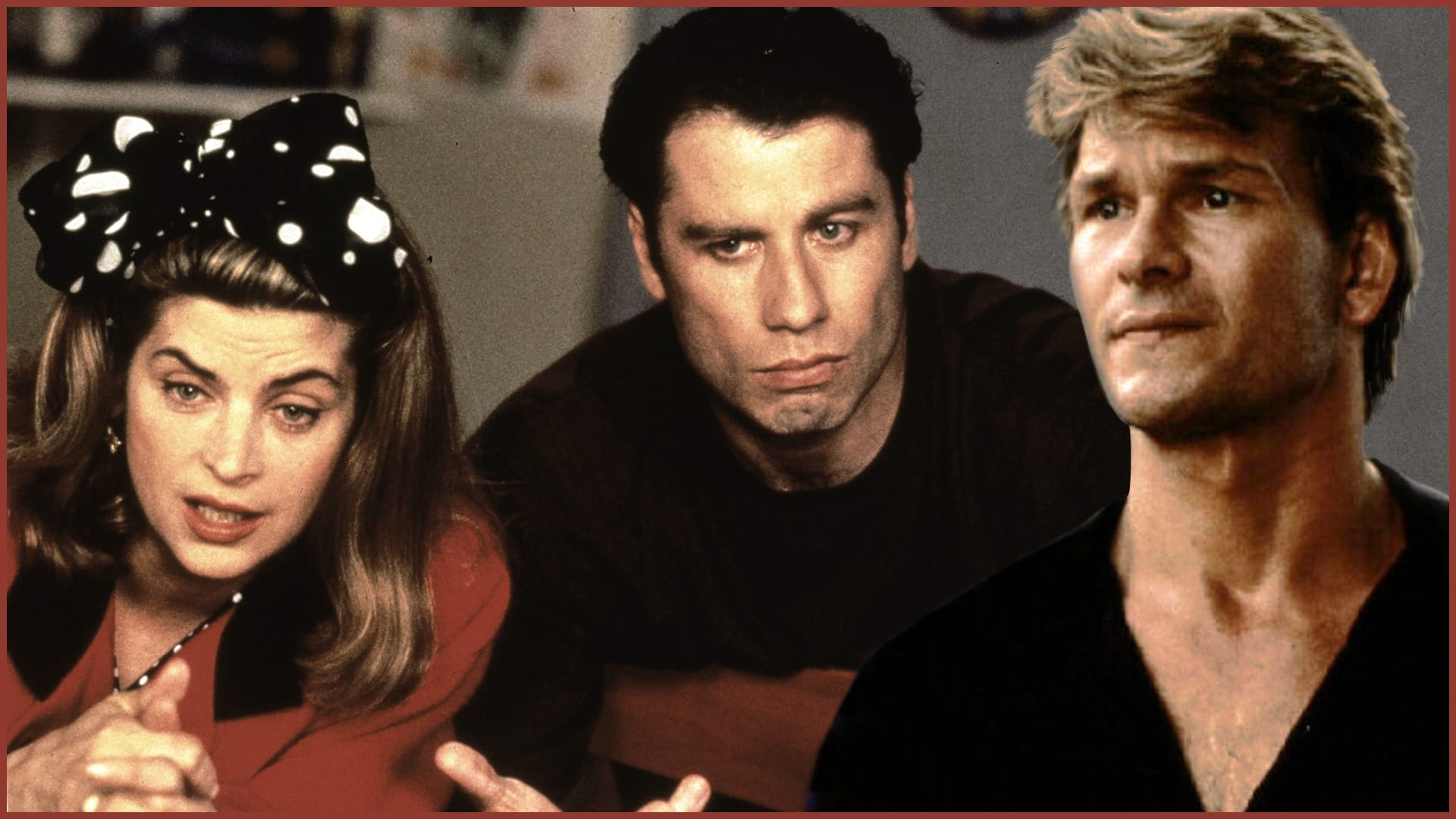 Liebe unter Kollegen: Kirstie Alley (l.) stand mit John Travolta und Patrick Swayze vor der Kamera.