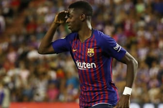 Matchwinner: Ousmane Dembélé jubelt über sein Tor für den FC Barcelona.