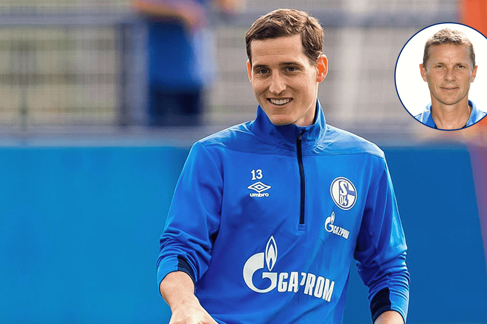 Sebastian Rudy bei seinem ersten Training mit dem FC Schalke 04. Ex-Kapitän Tomasz Waldoch (kl. Foto) schwärmt vom Nationalspieler.