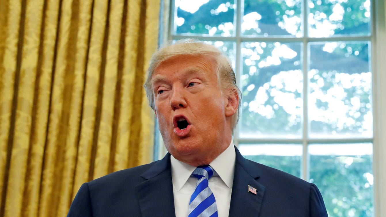 Donald Trump im Weißen Haus: Der US-Präsident warnte Geistliche vor angeblich gewalttätigen Demokraten. Donald Trump im Weißen Haus: Der US-Präsident warnte Geistliche vor angeblich gewalttätigen Demokraten.