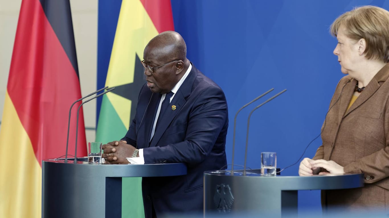 Nana Addo Dankwa Akufe-Addo, Präsident von Ghanas mit Angela Merkel: Im Frühjahr stattete das Staatsoberhaupt der Kanzlerin einen Besuch in Berlin ab.