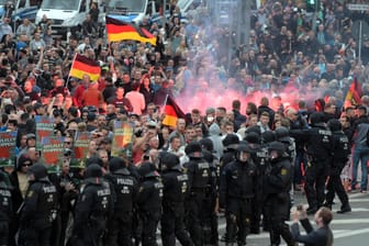 Die Innenstadt von Chemnitz am Montag: Die fremdenfeindlichen Ausschreitungen in der Stadt lösen auch international Beklemmung aus.