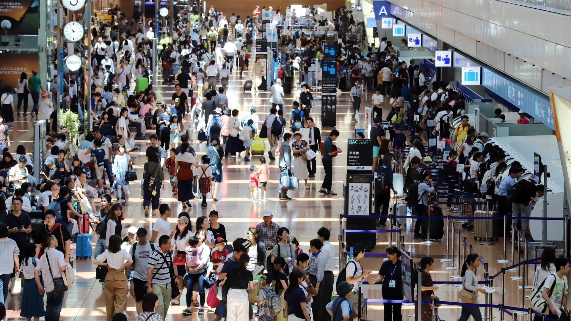 Check-in am Haneda Flughafen in Tokio: Der internationale Terminal eröffnete 2010.