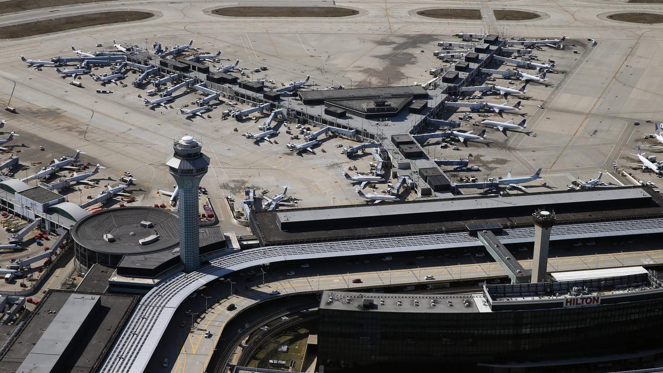 Luftbild des O´Hare Flughafens in Chicago: Der Flughafen liegt nordwestlich der Stadt.