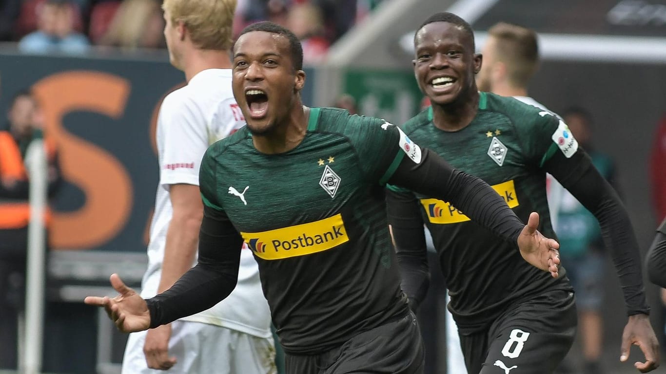 Alassane Plea jubelt: Gladbachs Rekordneuzugang erzielte sein erstes Tor für die Borussia.