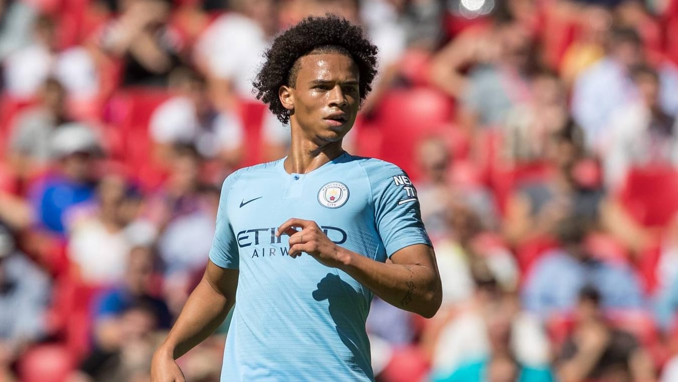 Leroy Sané beim englischen Supercup Anfang August: Bei City ist er derzeit nur Reservist.