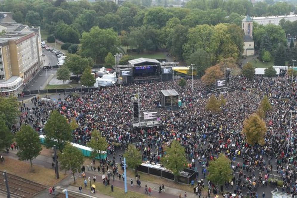 Das Konzert in Chemnitz stand unter dem Motto "#wirsindmehr".