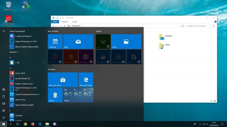 Windows 10: Microsofts Betriebssystem wird auf Bildschirm gezeigt.