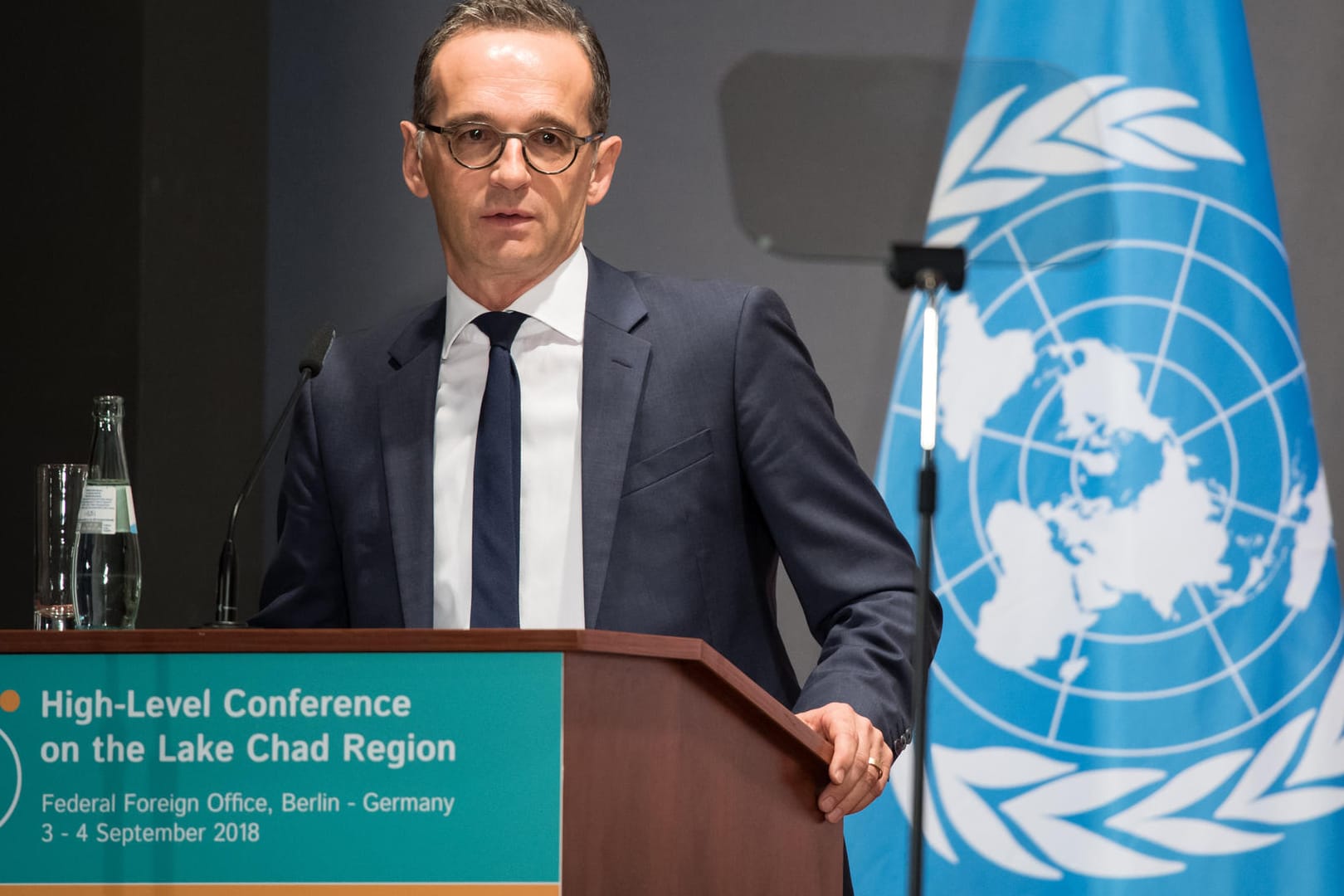 Außenminister Heiko Maas (SPD), spricht zur Eröffnung der Tschadsee-Konferenz im Auswärtigen Amt: Die Konferenz widmet sich den zentralen Fragen der Humanitären Hilfe, Stabilisierung und Entwicklungszusammenarbeit in der Region.