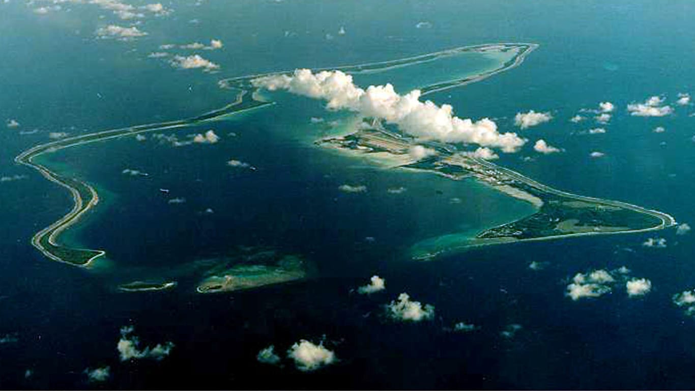 Diego Garcia, die größte Insel des Chagos Archipels im indischen Ozean (Archivbild): Die Inselgruppe wurde zum Mittelpunkt einer Auseinandersetzung um ihre Zugehörigkeit. Sowohl Großbritannien, als auch Mauritius erheben Anspruch auf das Gebiet.