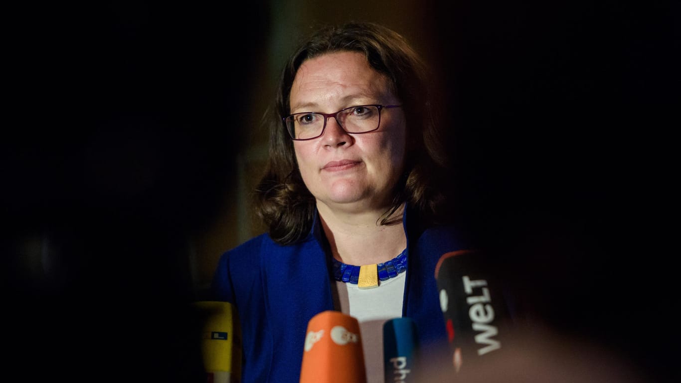Andrea Nahles: Laut einer neuen Umfrage rutscht die SPD in der Wählergunst hinter die AfD.