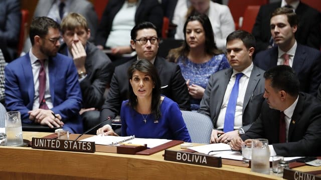 Nikki Haley (M), UN-Botschafterin der USA: "Idlib ist ernst.
