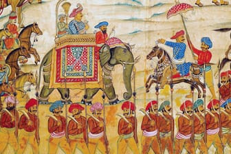 Tipu Sultan auf einem Elefanten: Der sogenannte "Tiger von Mysore" setzte auch Raketen gegen seine britischen Gegner ein.