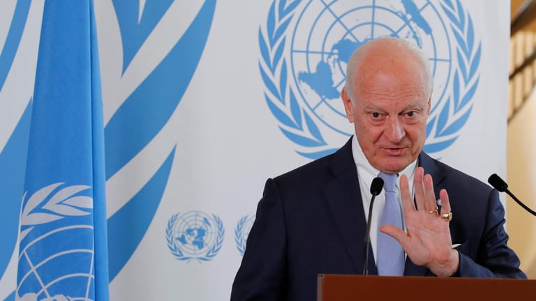 UN-Syrienvermittler Staffan de Mistura: Er warnt vor einer Eskalation und will Zivilisten vor Kriegshandlungen schützen.