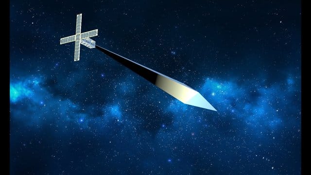 Eine grafische Darstellung des Satelliten "Orbital Reflector".