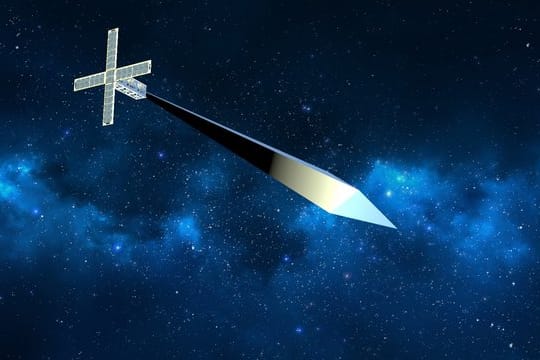 Eine grafische Darstellung des Satelliten "Orbital Reflector".