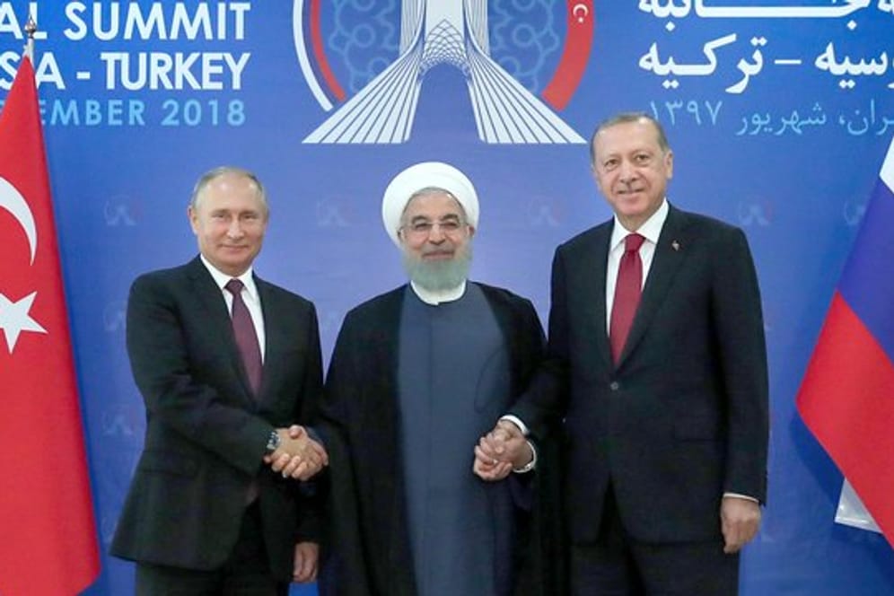 Präsidenten unter sich: Wladimir Putin, Hassan Rouhani und Recep Tayyip Erdogan vor ihrem Gespräch im Rahmen des Syrien-Gipfels.