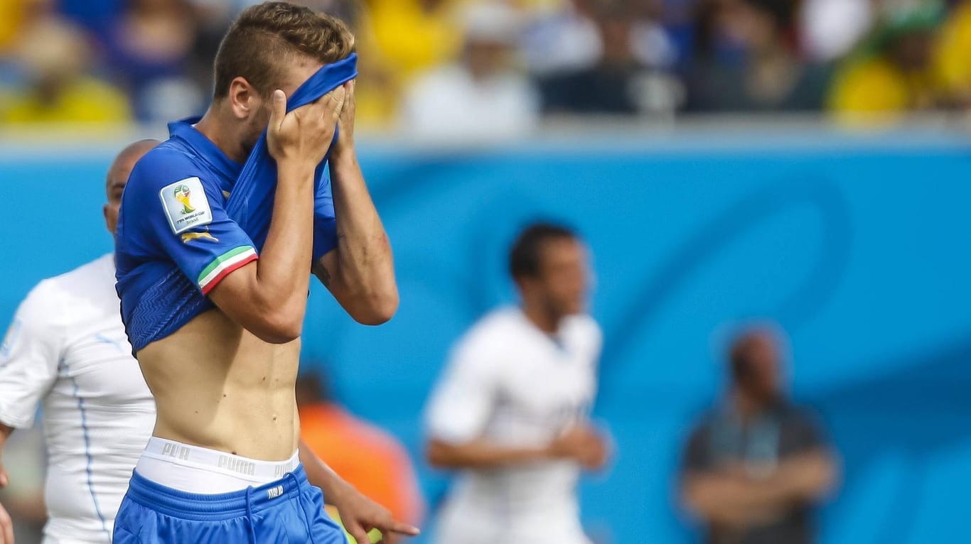 Das zweite Vorrunden-Aus in Serie: Ciro Immobile betrauert das frühe Ausscheiden bei der WM 2014.