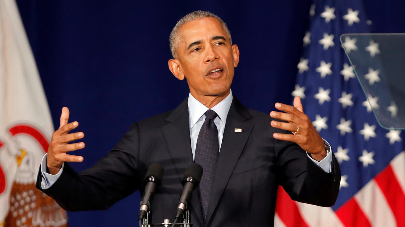 Barack Obama: Der Ex-Präsident hat vor Studenten in Urbana-Champaign im US-Bundesstaat Illinois gesprochen.