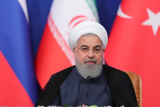 Hassan Ruhani, Präsident des Iran, bei einer Pressekonferenz.