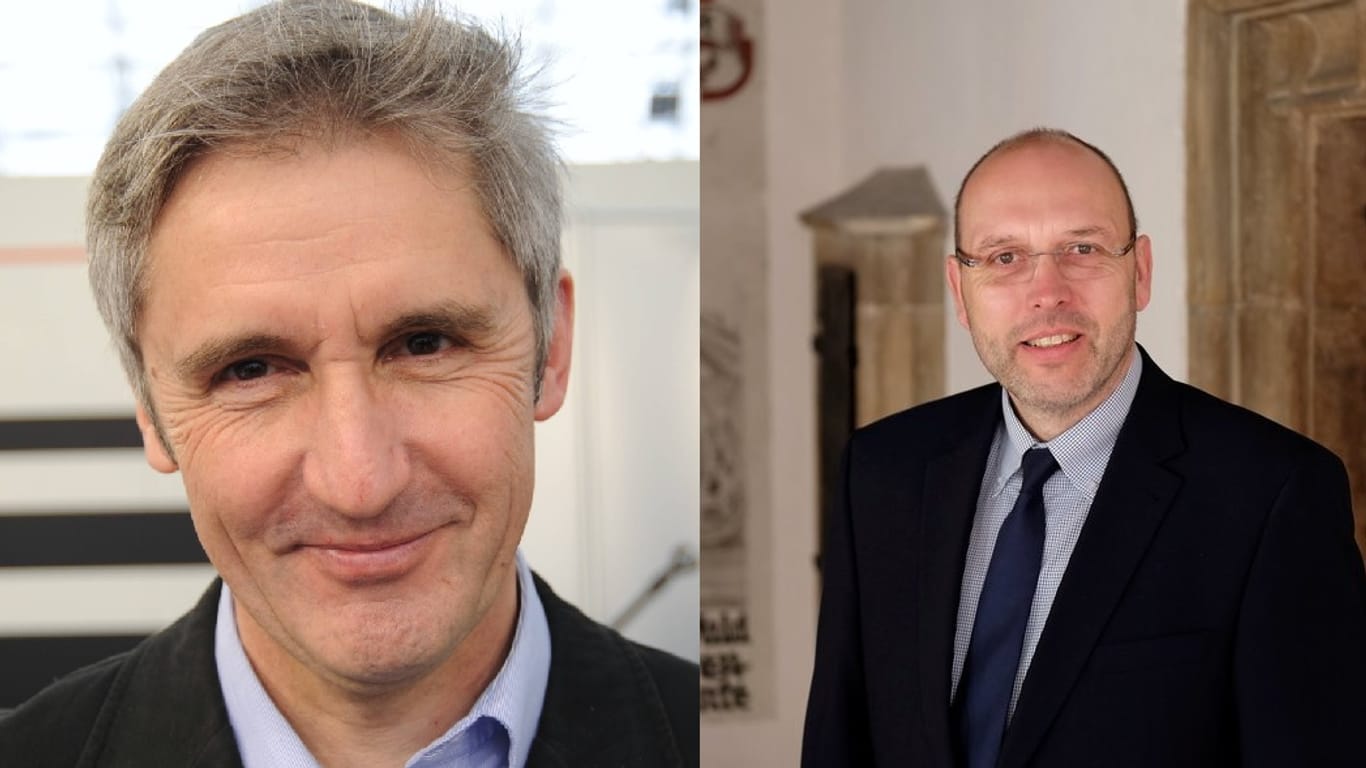 Sie holten die meisten Stimmen bei der Wahl: DDR-Bürgerrechtler Frank Richter und der aktuelle Bürgermeister Olaf Raschke, der von der CDU unterstützt wird.