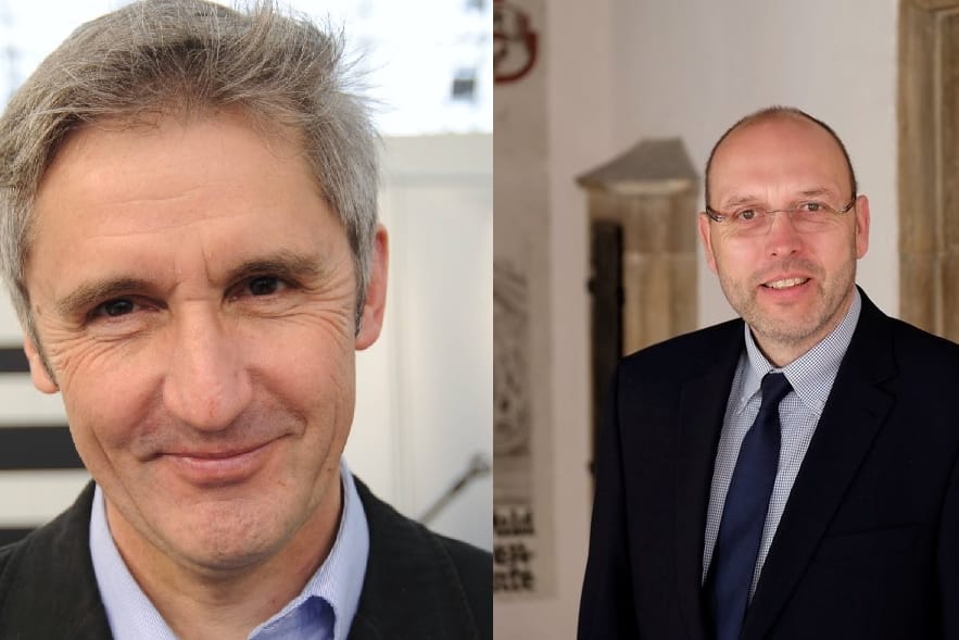 Sie holten die meisten Stimmen bei der Wahl: DDR-Bürgerrechtler Frank Richter und der aktuelle Bürgermeister Olaf Raschke, der von der CDU unterstützt wird.