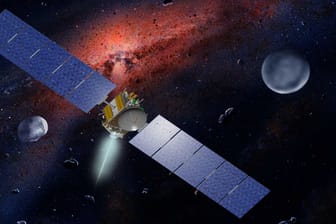 US-Raumfahrtsonde "Dawn": Eine künstlerische Darstellung mit den Protoplaneten Ceres und Vista.