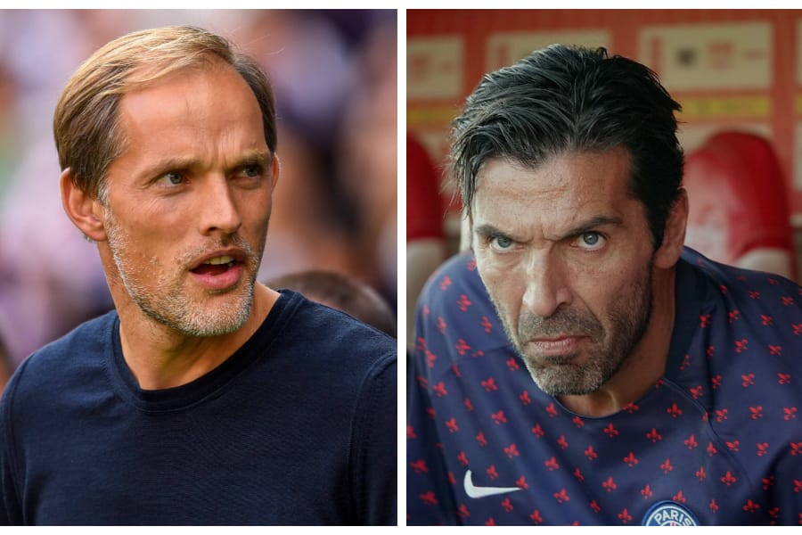 Nicht mehr Stammspieler: Thomas Tuchel (l.) ließ Gianluigi Buffon zu Saisonbeginn spielen. In den letzten beiden Partien bleib der Italiener jedoch auf der Bank.