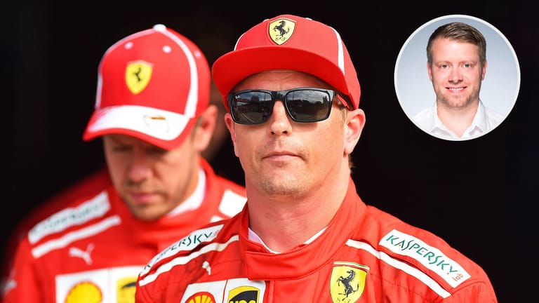 Kimi Räikkönen (Vordergrund) und Sebastian Vettel gehen nach der Saison getrennte Wege. t-online.de-Redakteur Tobias Ruf (rechts oben) sieht das kritisch.