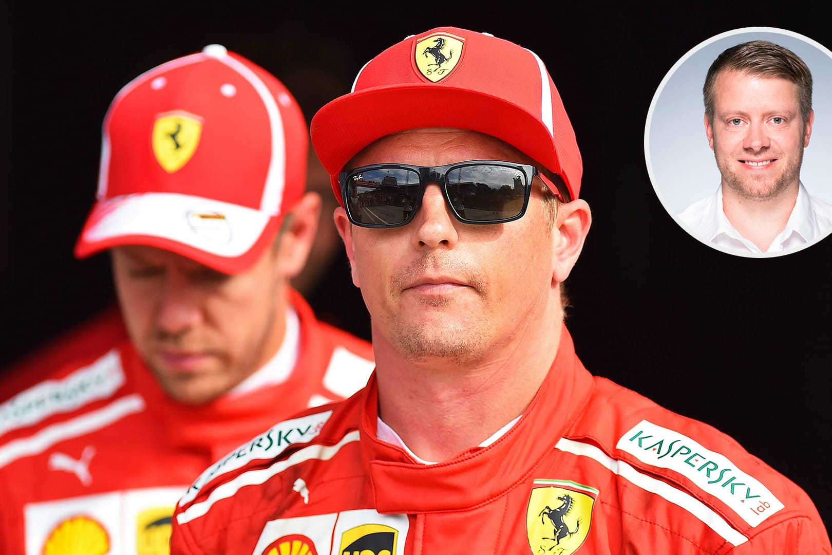 Kimi Räikkönen (Vordergrund) und Sebastian Vettel gehen nach der Saison getrennte Wege. t-online.de-Redakteur Tobias Ruf (rechts oben) sieht das kritisch.