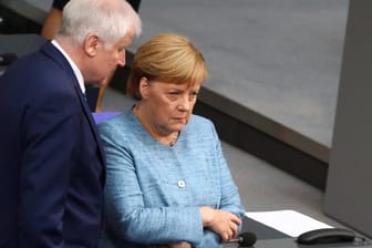 Horst Seehofer, Angela Merkel gestern im Bundestag.