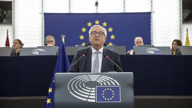 EU-Kommissionspräsident Jean-Claude Juncker hält im Europäischen Parlament seine Rede zur Lage der Europäischen Union.