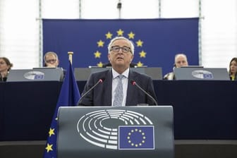 EU-Kommissionspräsident Jean-Claude Juncker hält im Europäischen Parlament seine Rede zur Lage der Europäischen Union.