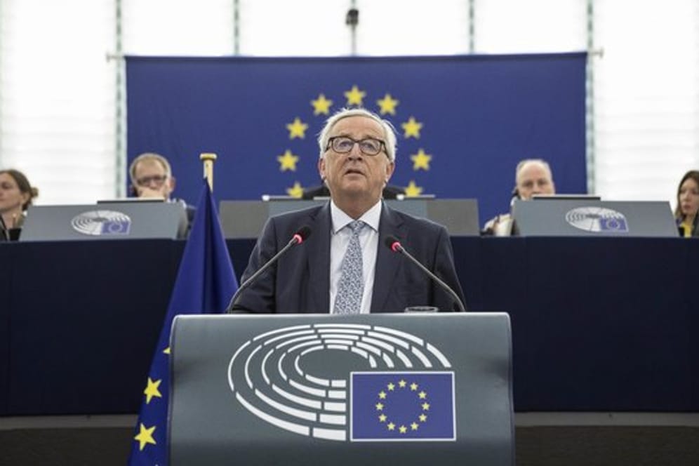 EU-Kommissionspräsident Jean-Claude Juncker hält im Europäischen Parlament seine Rede zur Lage der Europäischen Union.