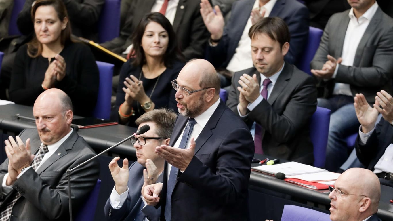 Martin Schulz bei der Generaldebatte: Bei seiner Rede im Bundestag hat Martin Schulz schwer gegen Alexander Gauland ausgeholt.