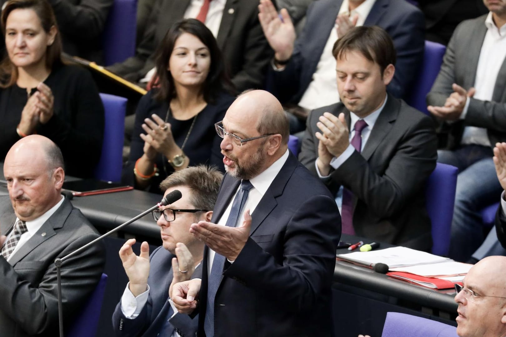 Martin Schulz bei der Generaldebatte: Bei seiner Rede im Bundestag hat Martin Schulz schwer gegen Alexander Gauland ausgeholt.
