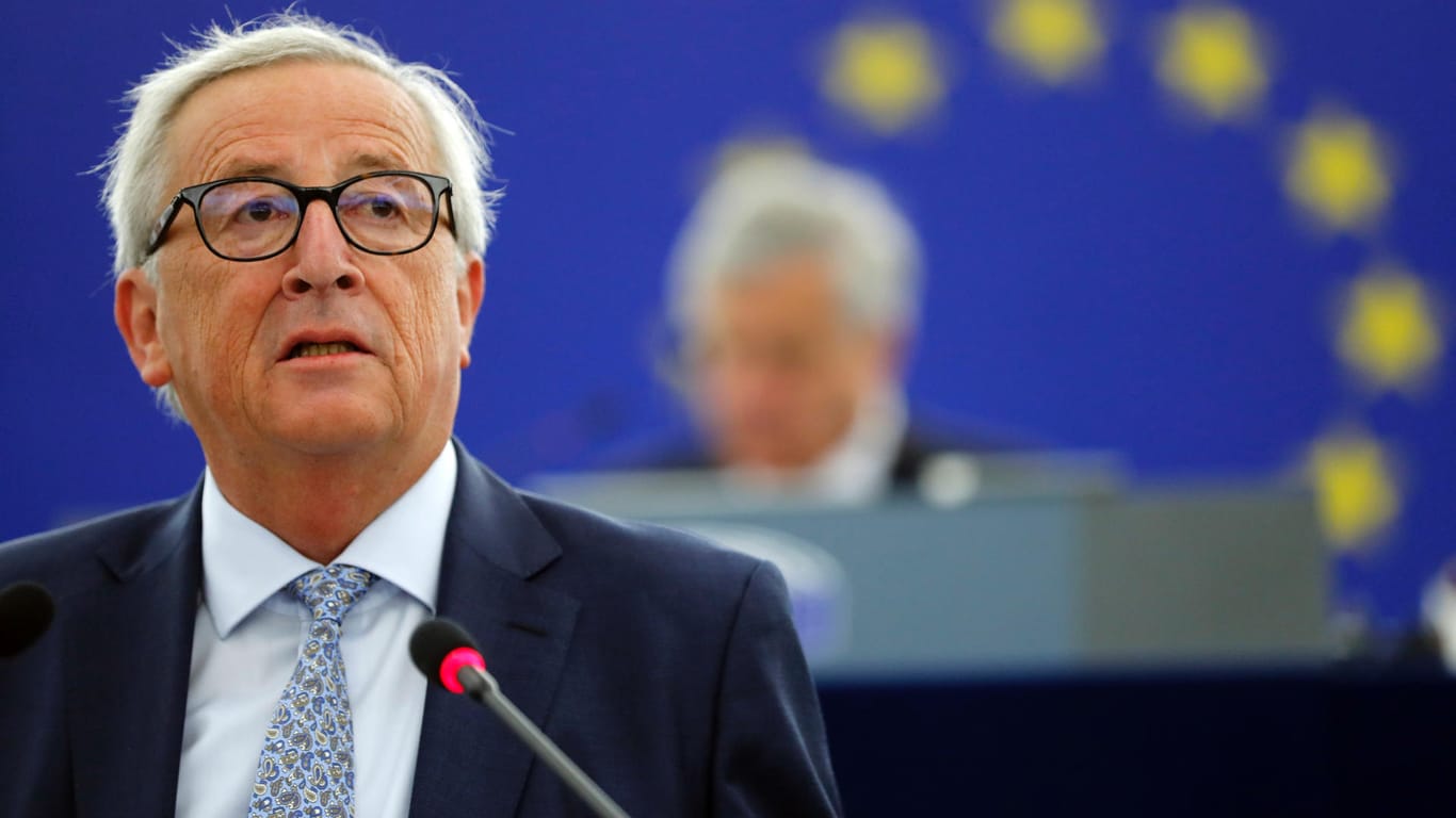 Jean-Claude Juncker: Der Präsident der Europäischen Kommission, hält im Europäischen Parlament seine Rede zur Lage der Europäischen Union.