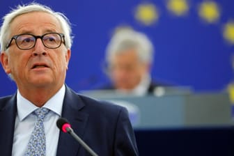 Jean-Claude Juncker: Der Präsident der Europäischen Kommission, hält im Europäischen Parlament seine Rede zur Lage der Europäischen Union.