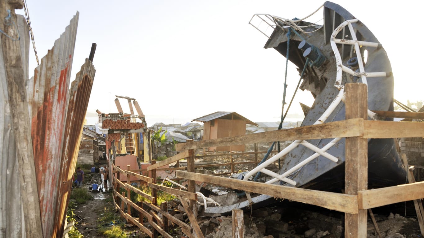 Die Verwüstungen nach einem Taifun in Tacloban auf den Philippinen.