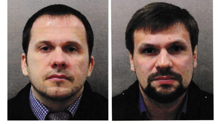 Die Hauptverdächtigen im Fall Skripal, Alexander Petrow und Ruslan Boschirow.
