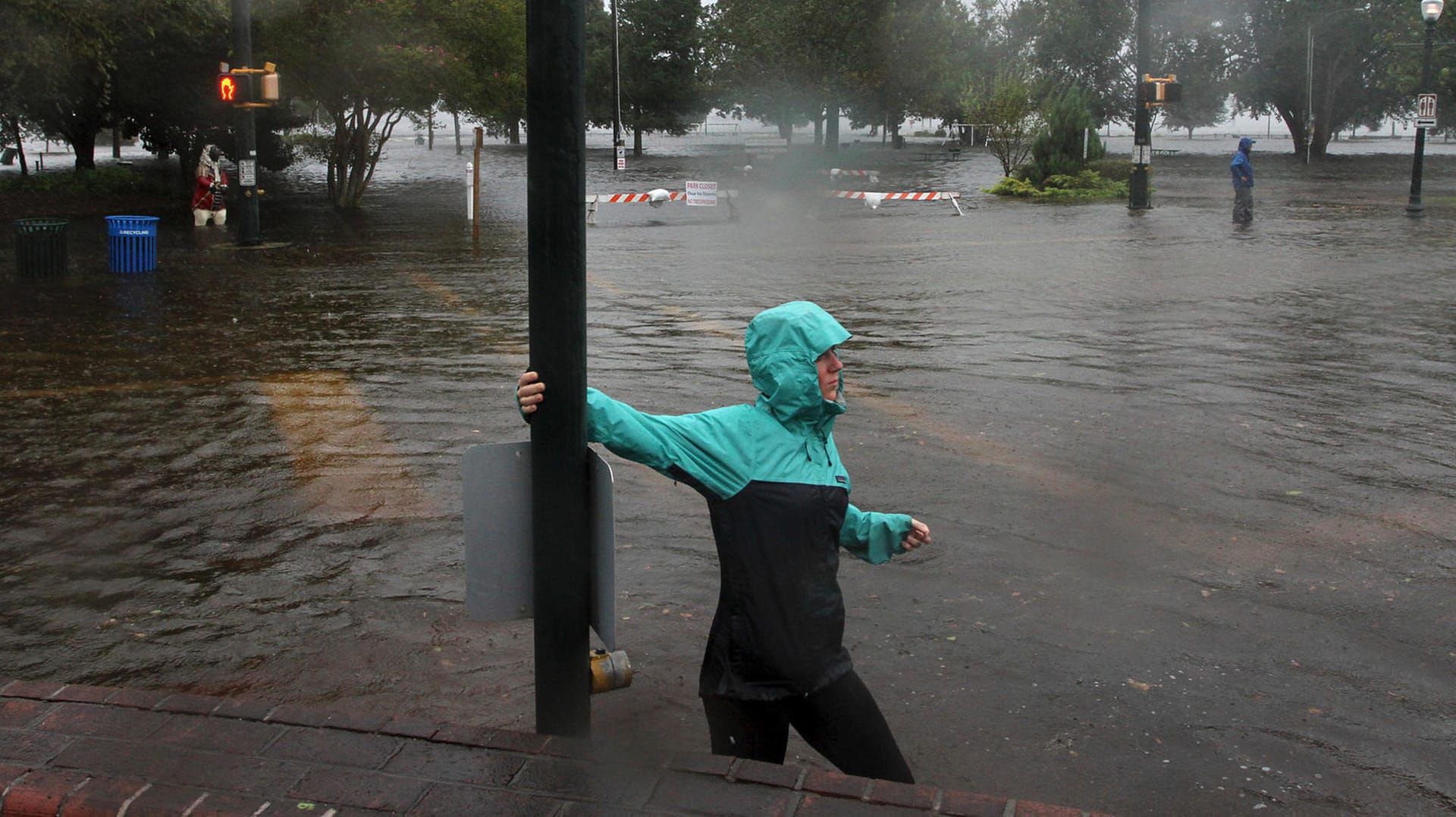 Überflutete Straßen in New Bern: Die US-Ostküste erwartet die Ankunft von Hurrikan "Florence".