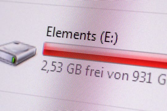 Kaum Platz auf der Platte: Ein größeres Windows-Update benötigt öfter mal über 5 Gigabyte Festplattenspeicher.