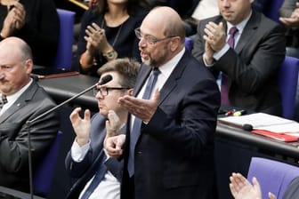 Martin Schulz im Bundestag: Der ehemalige SPD-Chef wünschte AfD-Chef Alexander Gauland auf den "Misthaufen der Geschichte".