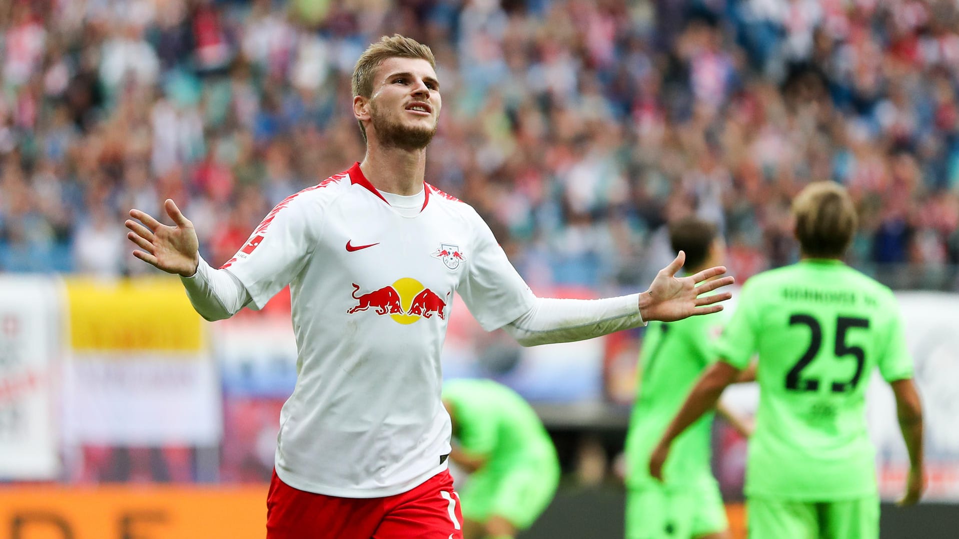 Leipzigs Timo Werner jubelt nach seinem Treffer zum 2:1.