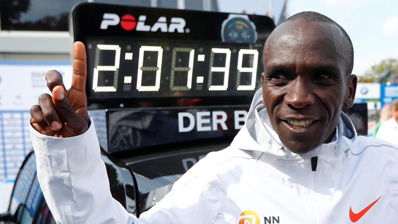 Stolzer Weltrekordhalter: Eliud Kipchoge.