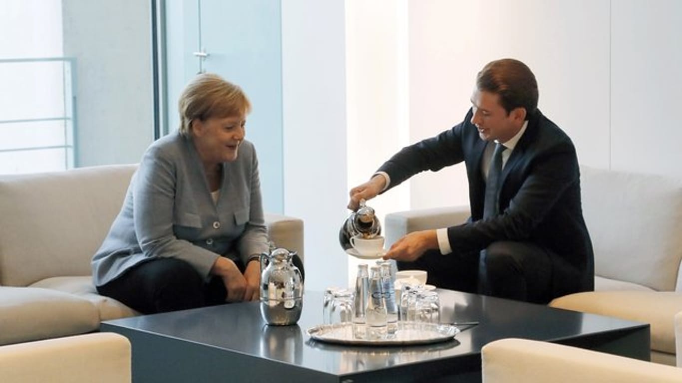 Angela Merkel und Sebastian Kurz demonstrierten Harmonie.
