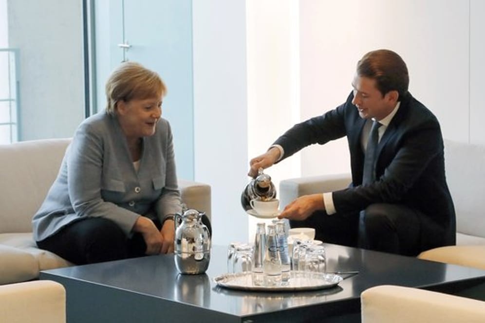 Angela Merkel und Sebastian Kurz demonstrierten Harmonie.