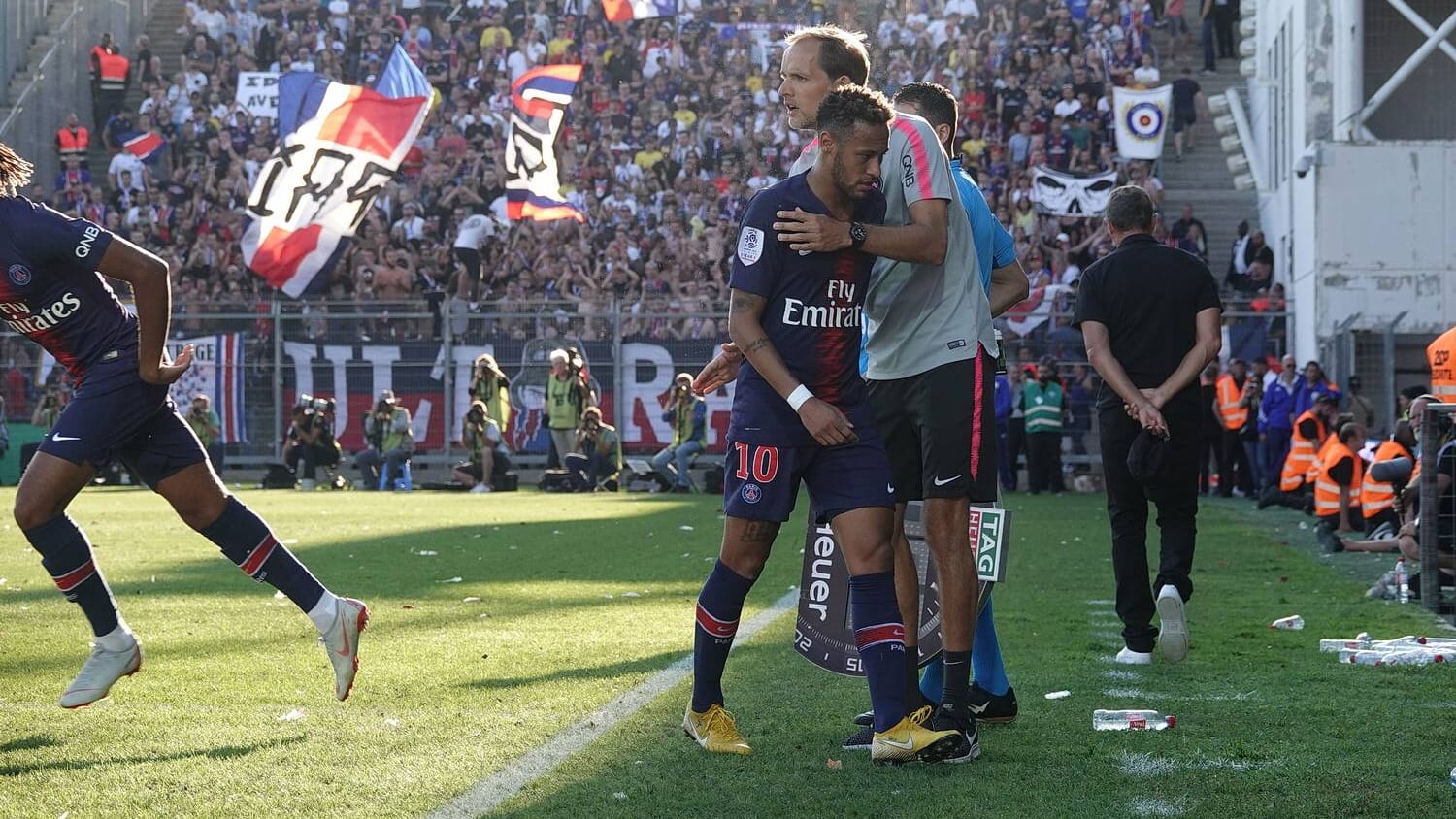 Der Trainer und sein Star: Thomas Tuchel (M.) und Neymar.