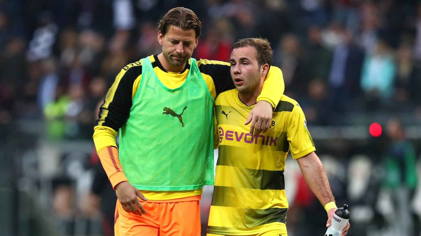 Kennen sich gut aus langen Jahren in Dortmund: Roman Weidenfeller (l.) und Mario Götze.