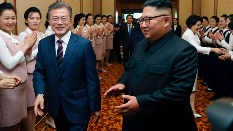 Moon Jae In und Kim Jong Un in Pjöngjang: Nord- und Südkorea bemühen sich um eine Annäherung.